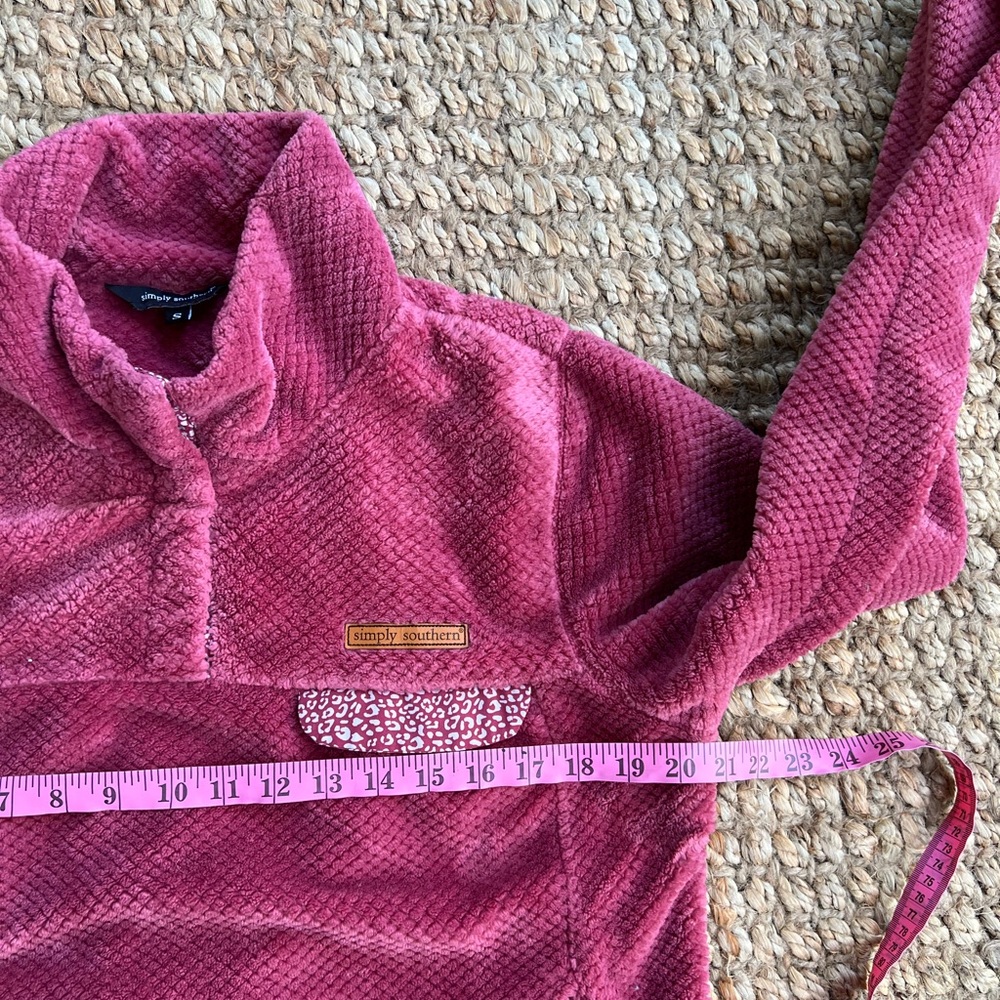 Simply Southern Raspberry Textured Pullover - Picture 4 of 7